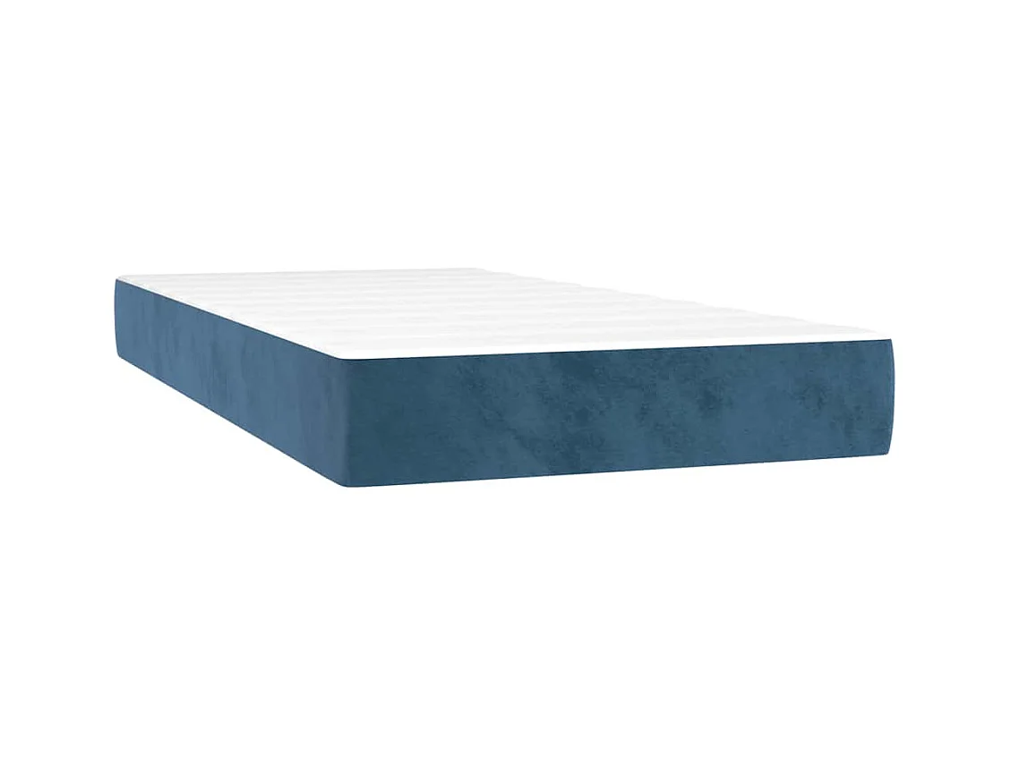 Boxspringbett mit Matratze Dunkelblau 120x190 cm Samt
