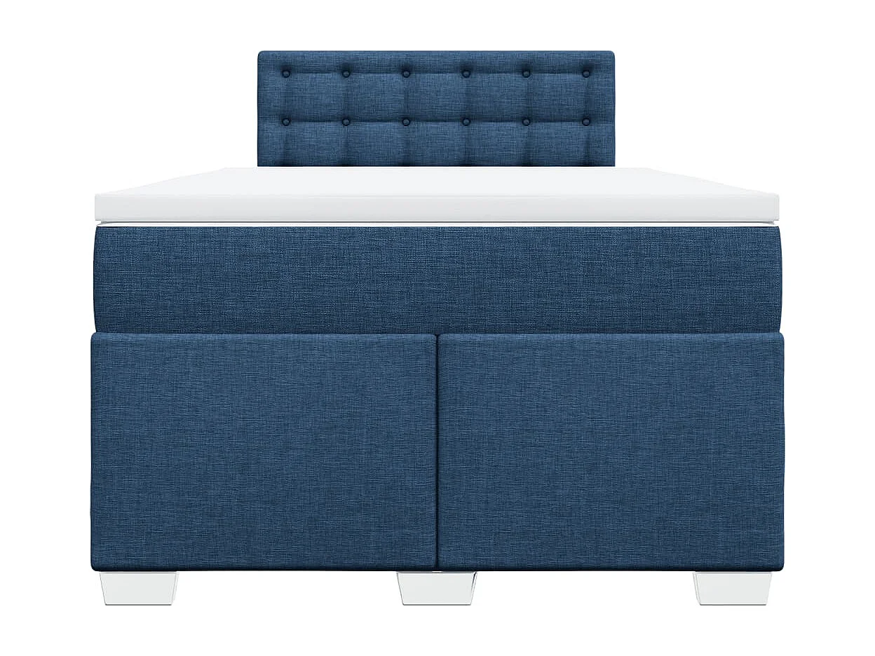 Cama boxspring com colchão 120x190 cm tecido azul