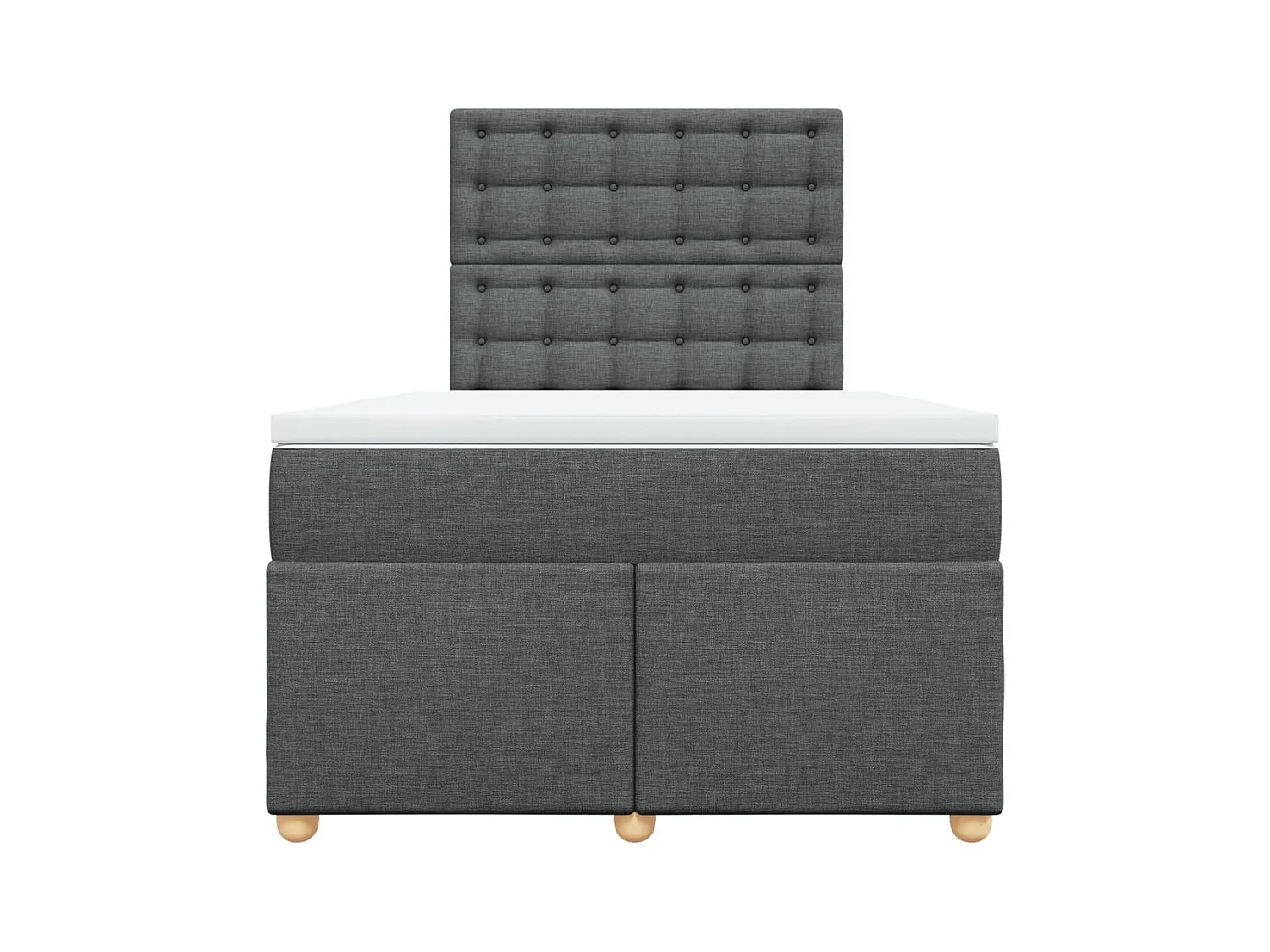 Sommier à lattes de lit avec matelas gris foncé 120x190cm tissu