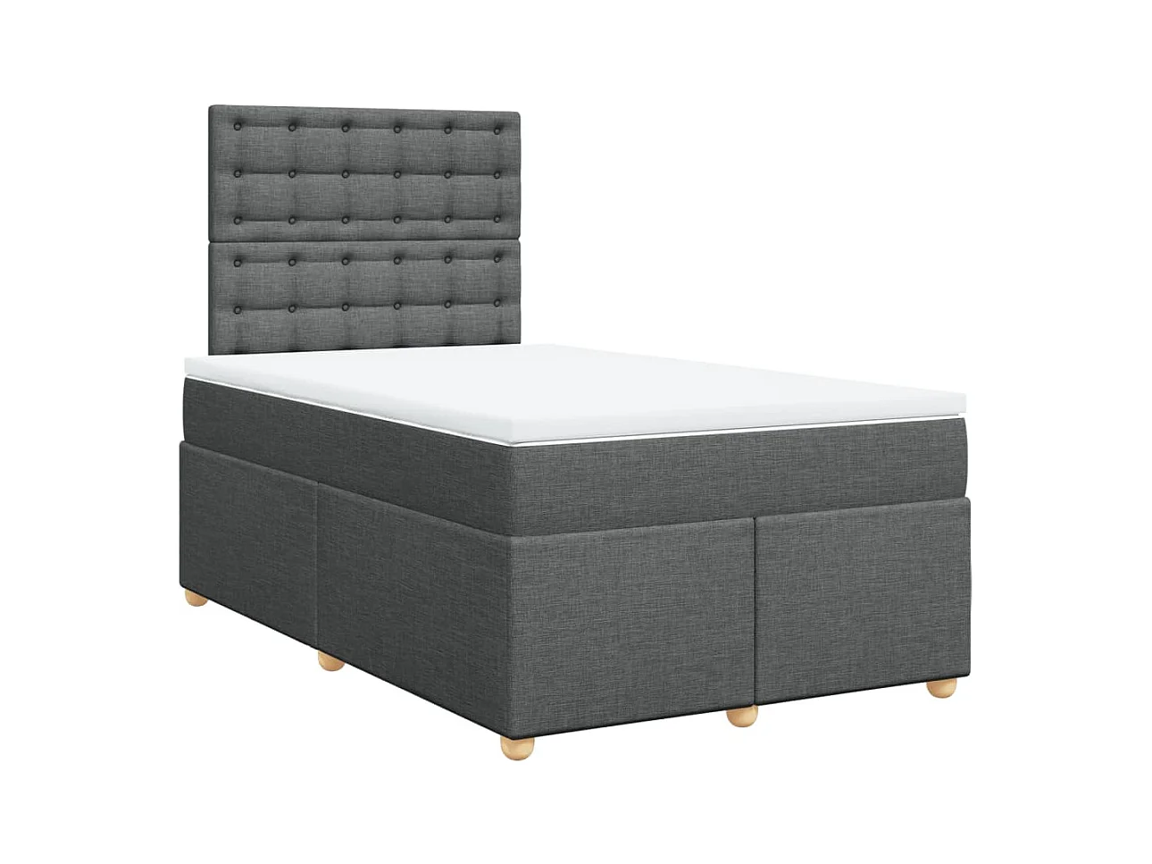 Sommier à lattes de lit avec matelas gris foncé 120x190cm tissu