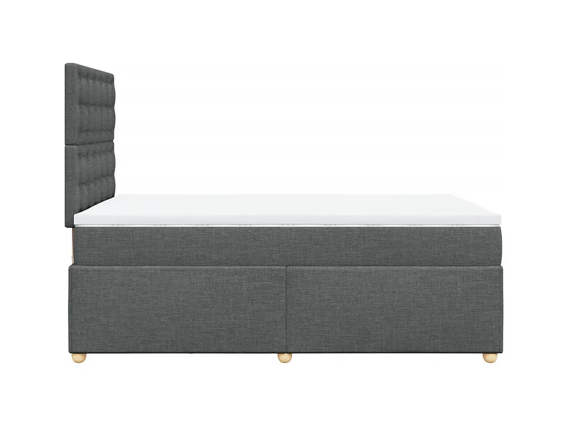 Sommier à lattes de lit avec matelas gris foncé 120x190cm tissu