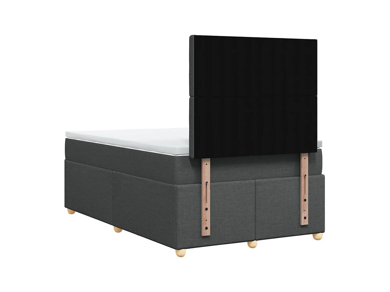 Sommier à lattes de lit avec matelas gris foncé 120x190cm tissu