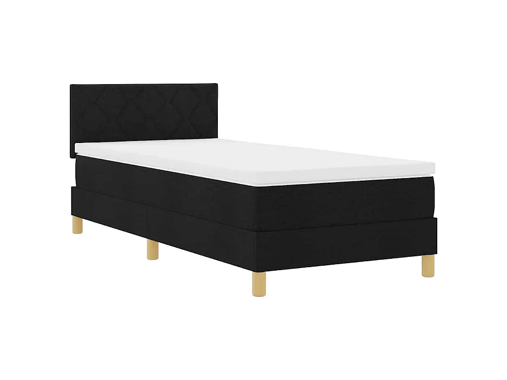 Letto a Sorgente LED con strisce LED Nero 100 x 200 cm Tessuto