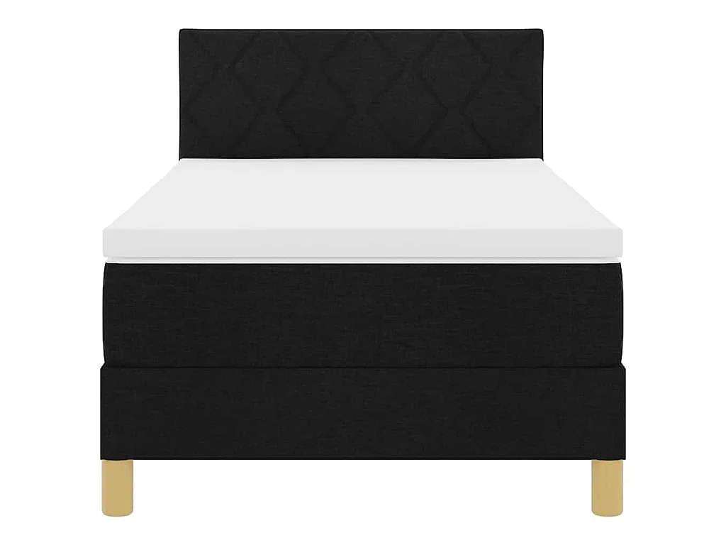 Letto a Sorgente LED con strisce LED Nero 100 x 200 cm Tessuto