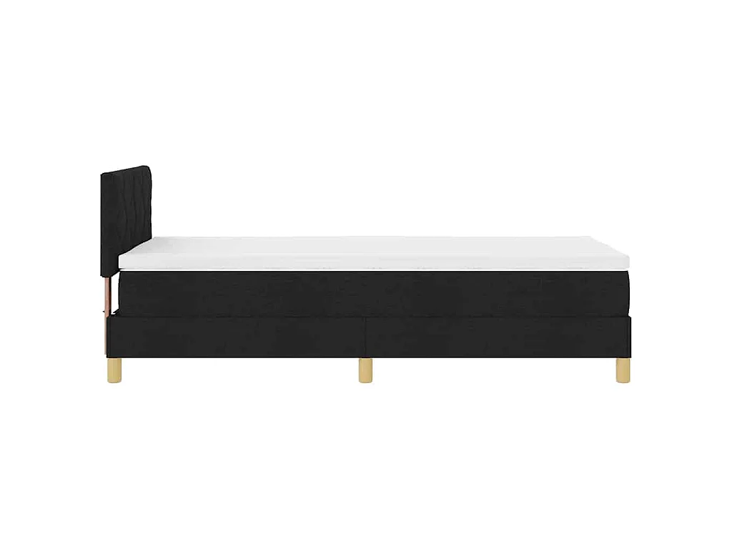 Letto a Sorgente LED con strisce LED Nero 100 x 200 cm Tessuto