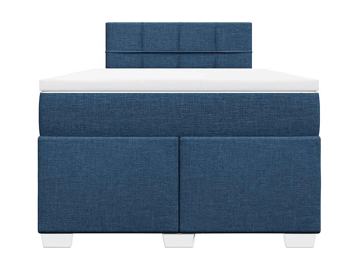 Cama boxspring com colchão 120x190 cm tecido azul