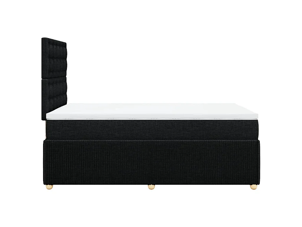 Sommier à lattes de lit avec matelas noir 120x190 cm tissu