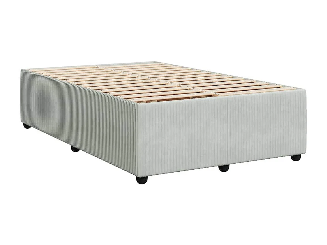 Sommier à lattes de lit et matelas gris clair 120x190cm velours