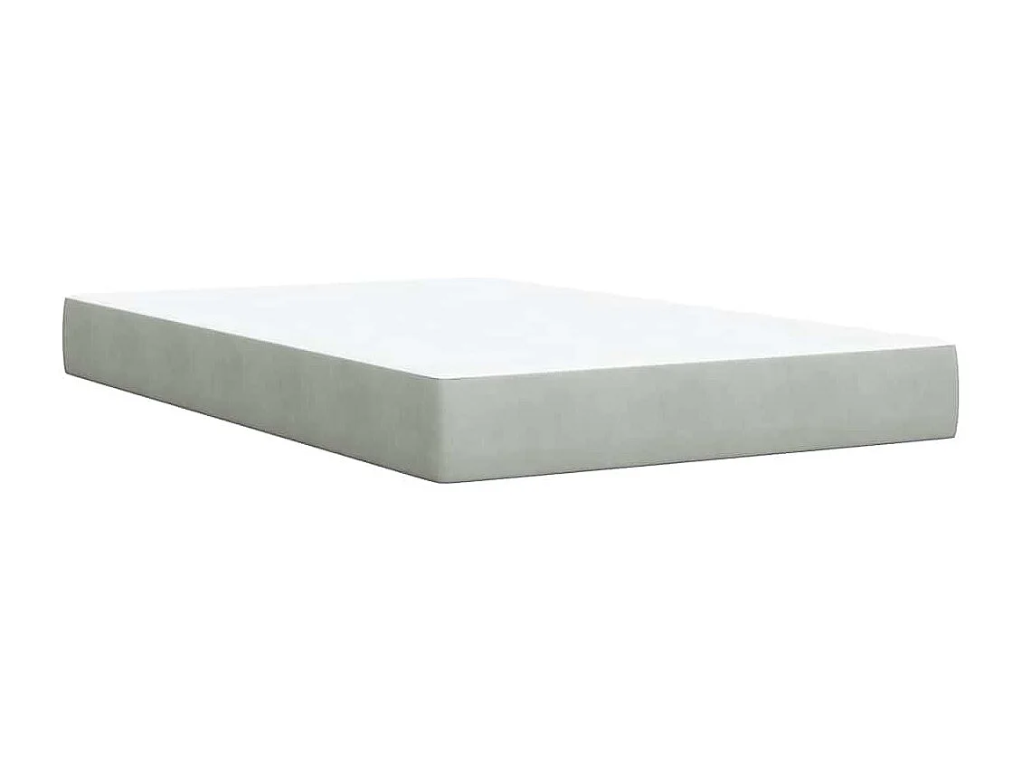 Sommier à lattes de lit et matelas gris clair 120x190cm velours