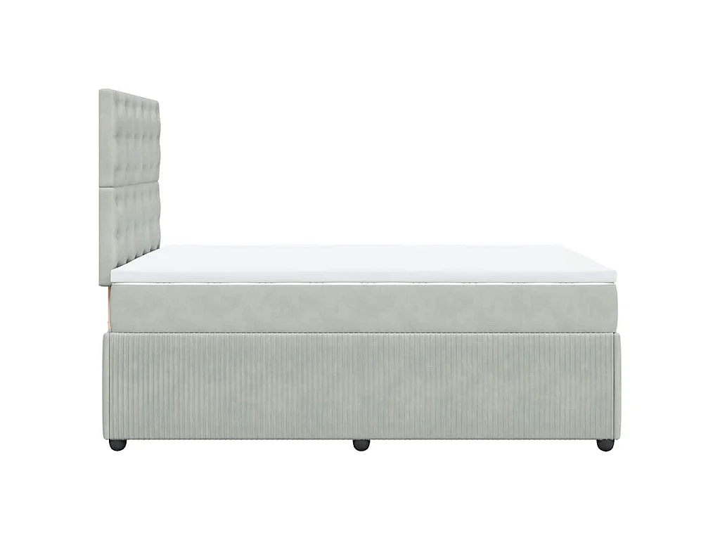 Boxspring met matras fluweel lichtgrijs 120x190 cm