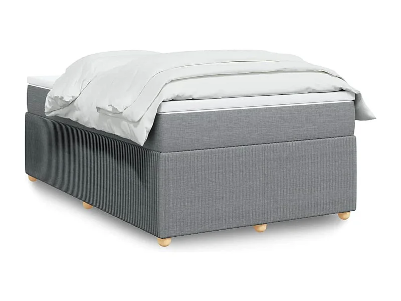 Boxspringbett mit Matratze Hellgrau 120x190 cm Stoff