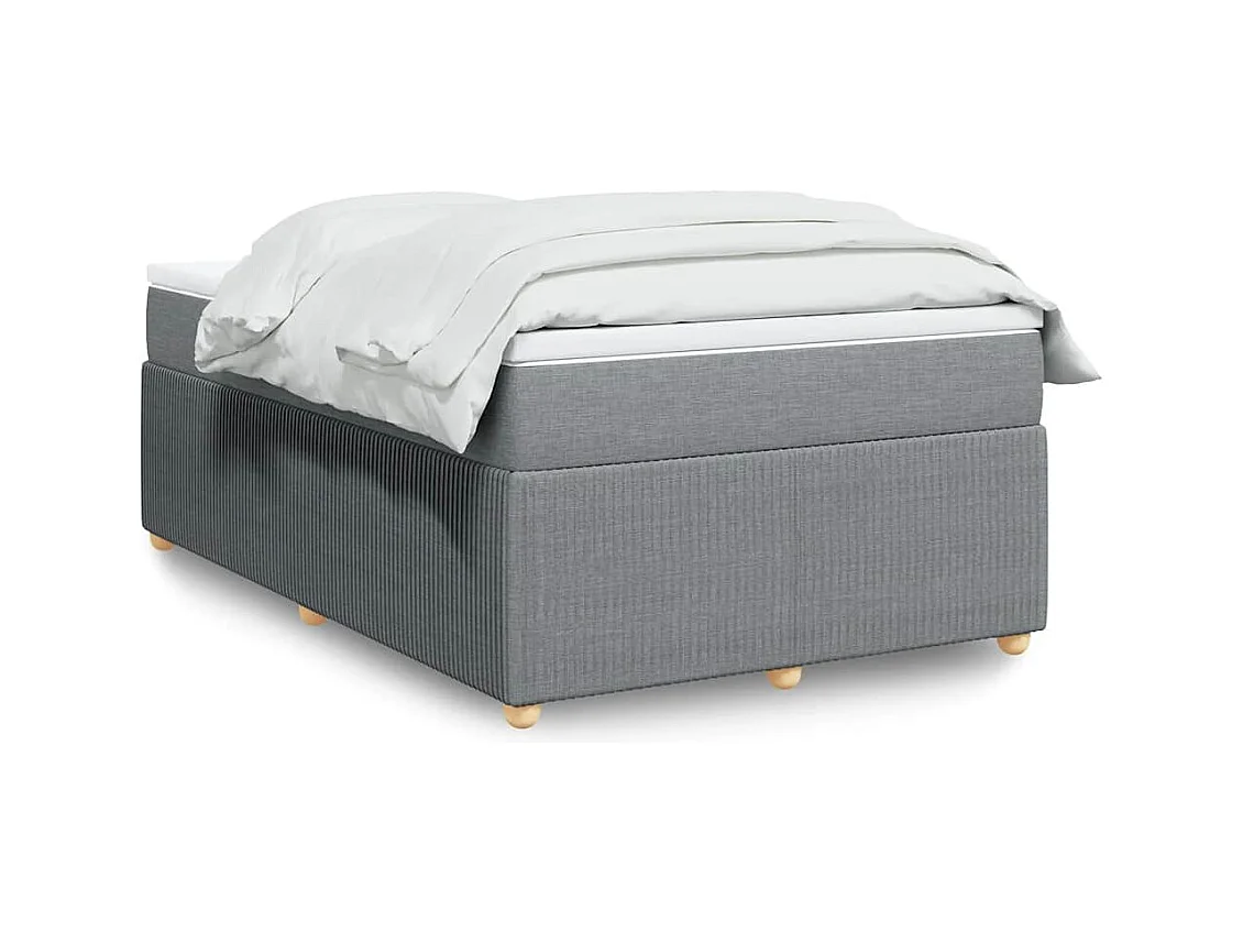 Sommier à lattes de lit et matelas gris clair 120x190 cm tissu