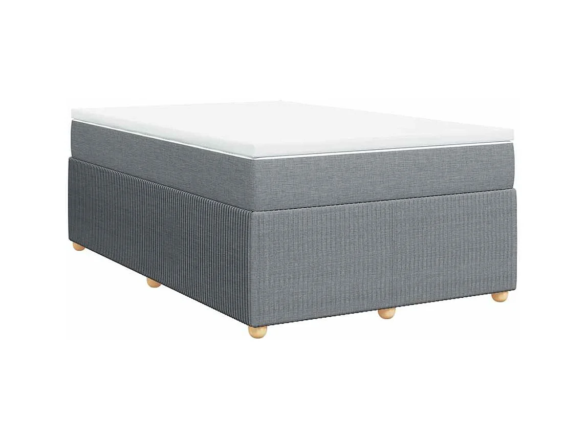 Sommier à lattes de lit et matelas gris clair 120x190 cm tissu