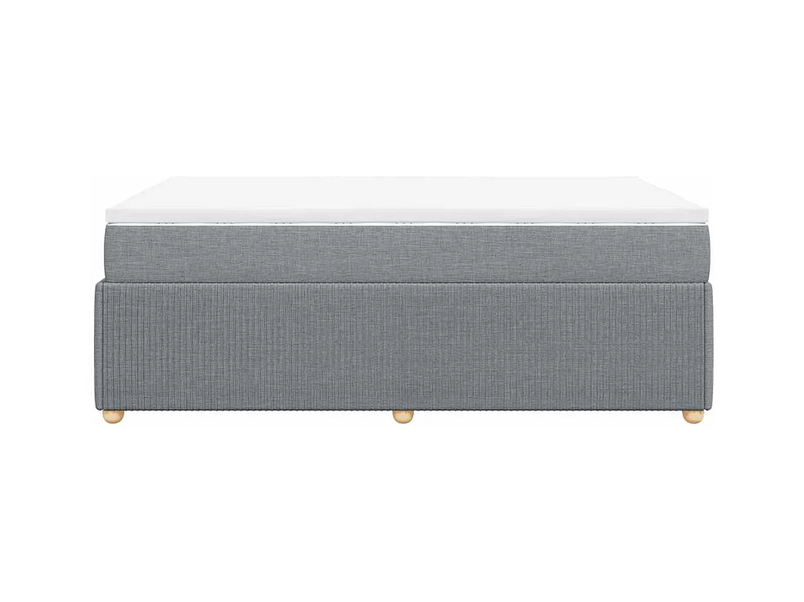 Sommier à lattes de lit et matelas gris clair 120x190 cm tissu