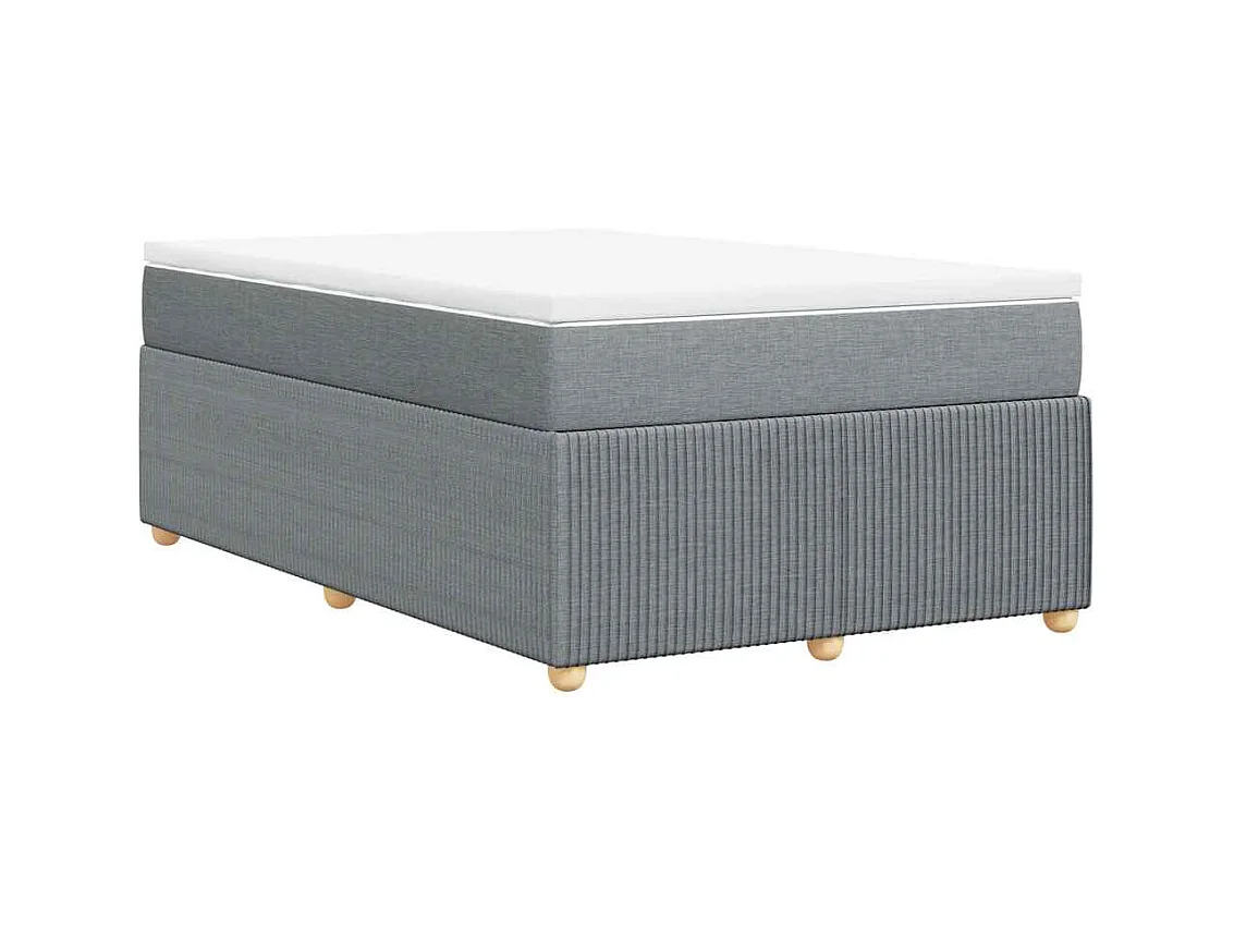 Sommier à lattes de lit et matelas gris clair 120x190 cm tissu