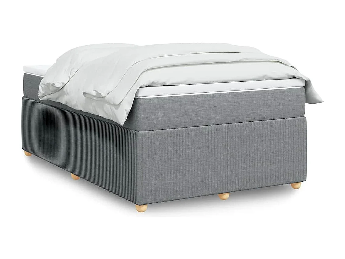 Boxspringbett mit Matratze Hellgrau 120x190 cm Stoff