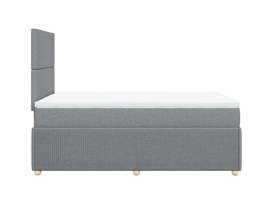 Boxspringbett mit Matratze Hellgrau 120x190 cm Stoff