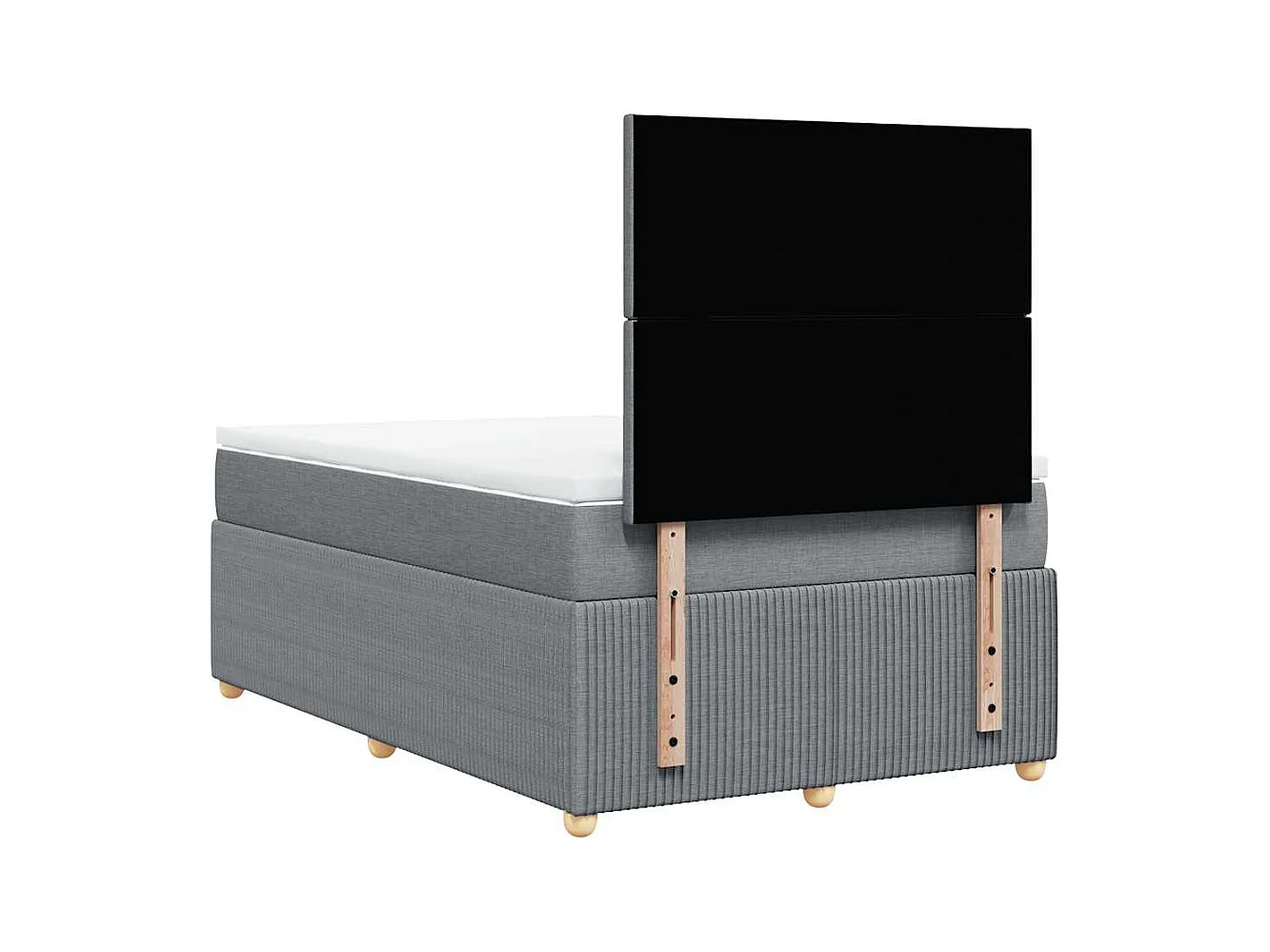 Boxspringbett mit Matratze Hellgrau 120x190 cm Stoff