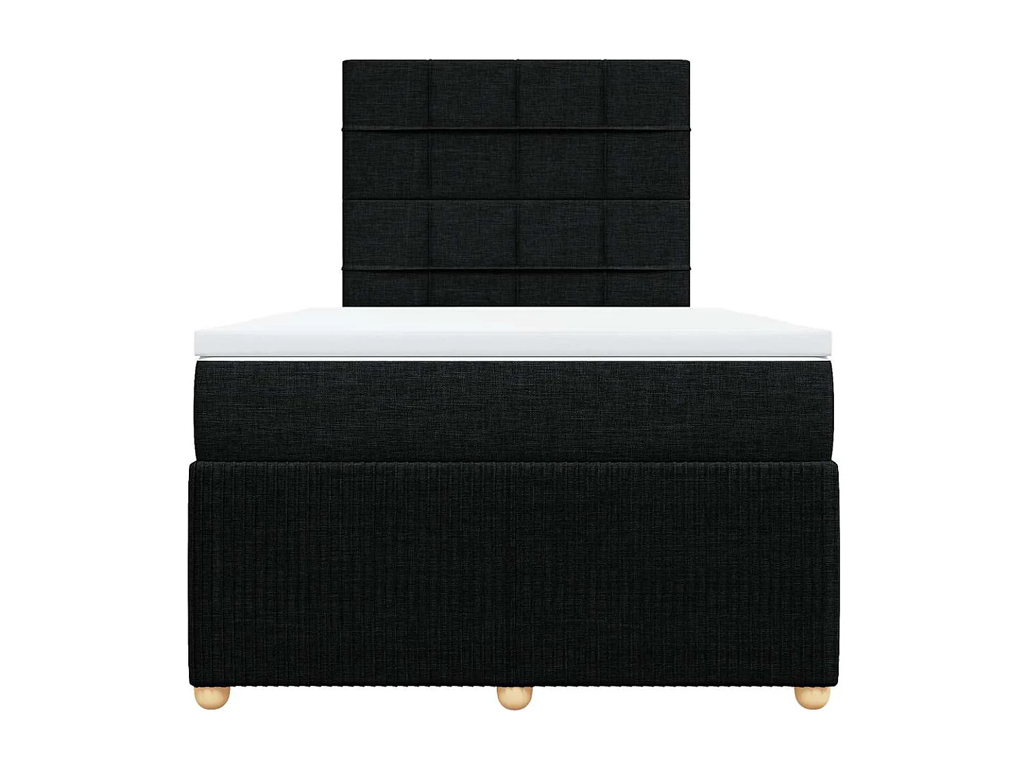 Cama boxspring com colchão 120x190 cm tecido preto