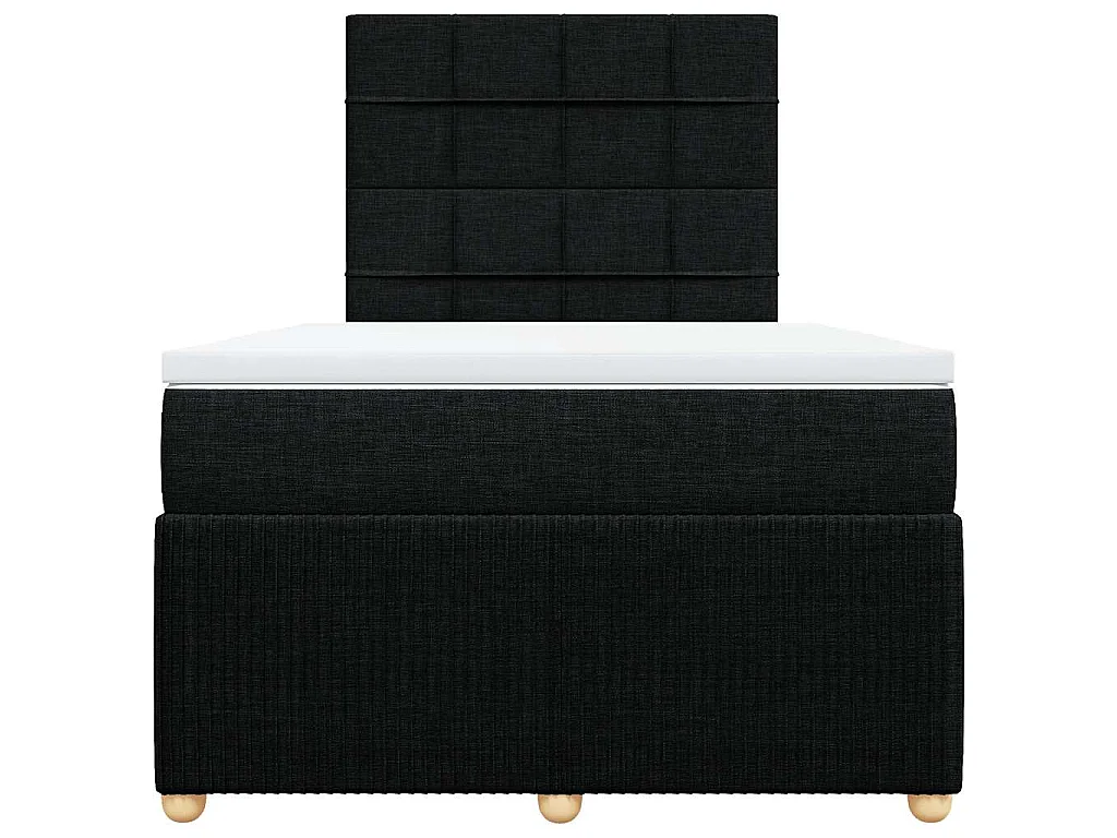 Cama box spring con colchón tela negro 120x190 cm