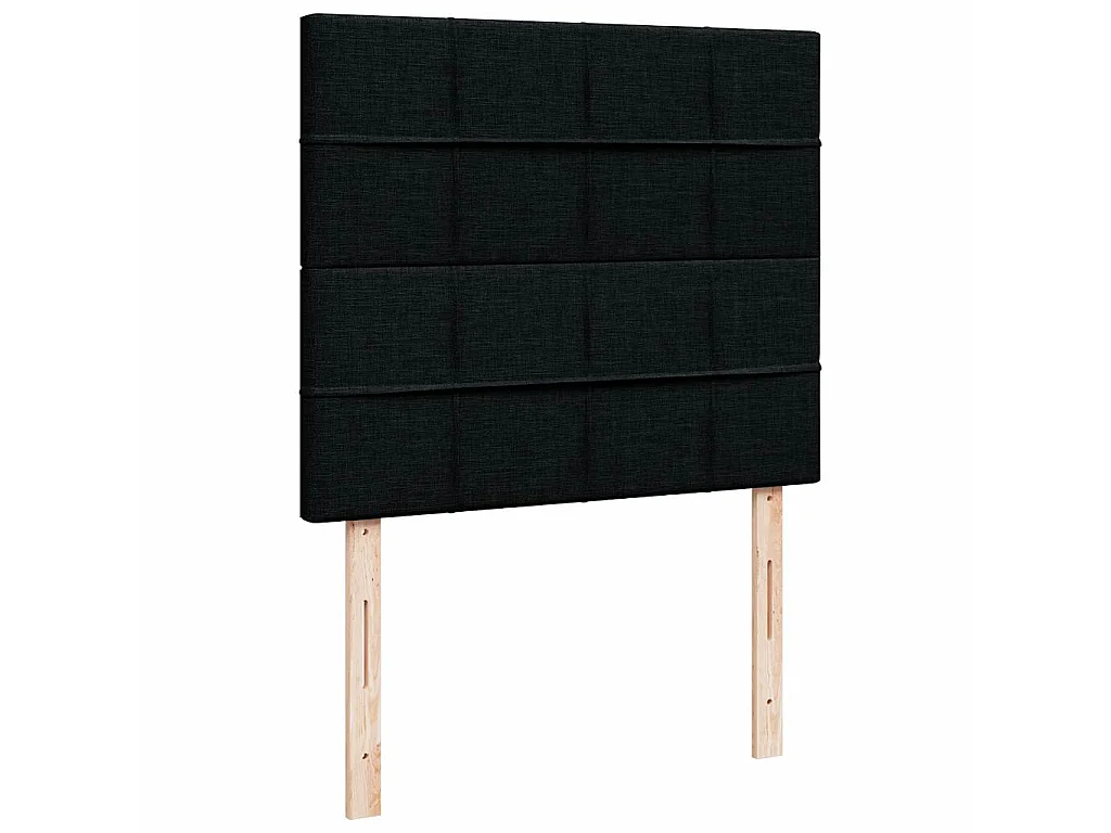 Cama box spring con colchón tela negro 120x190 cm