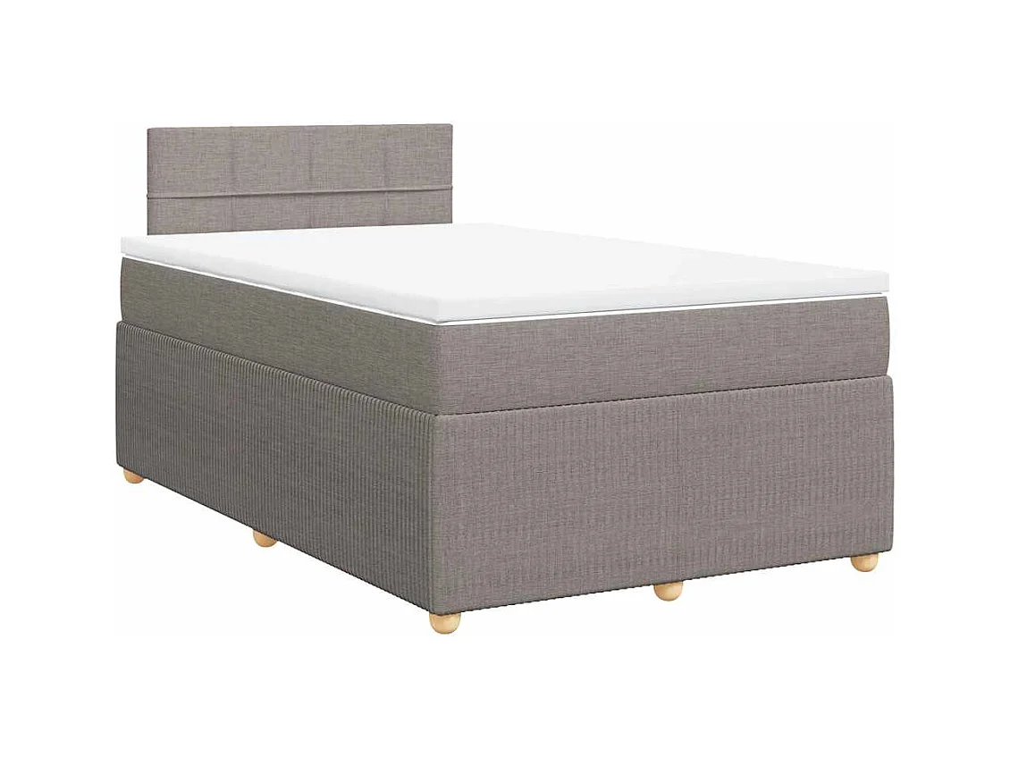 Sommier à lattes de lit avec matelas taupe 120x190 cm tissu
