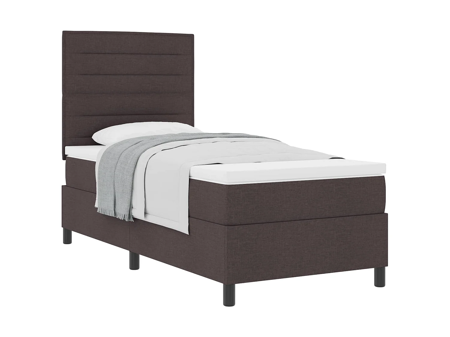 Boxspringbed met matras Donkerbruin 100 x 200 cm Stof