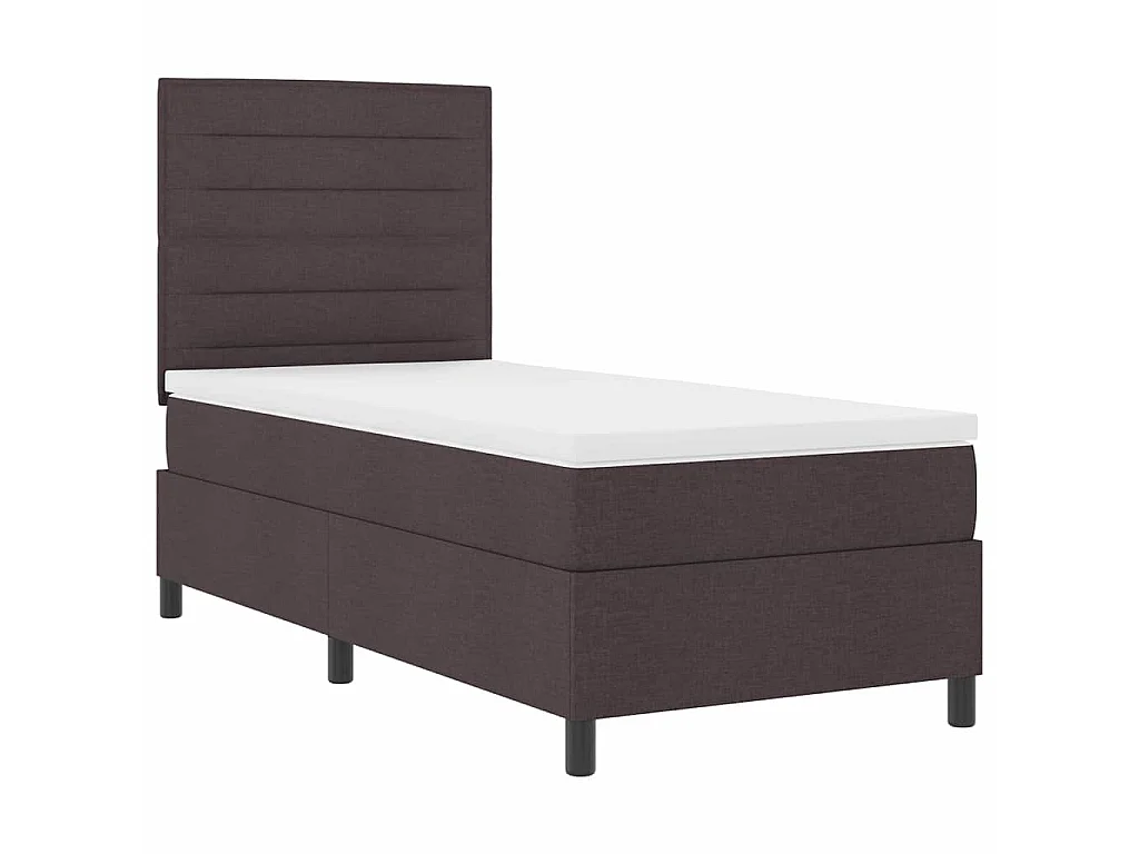 Boxspringbed met matras Donkerbruin 100 x 200 cm Stof