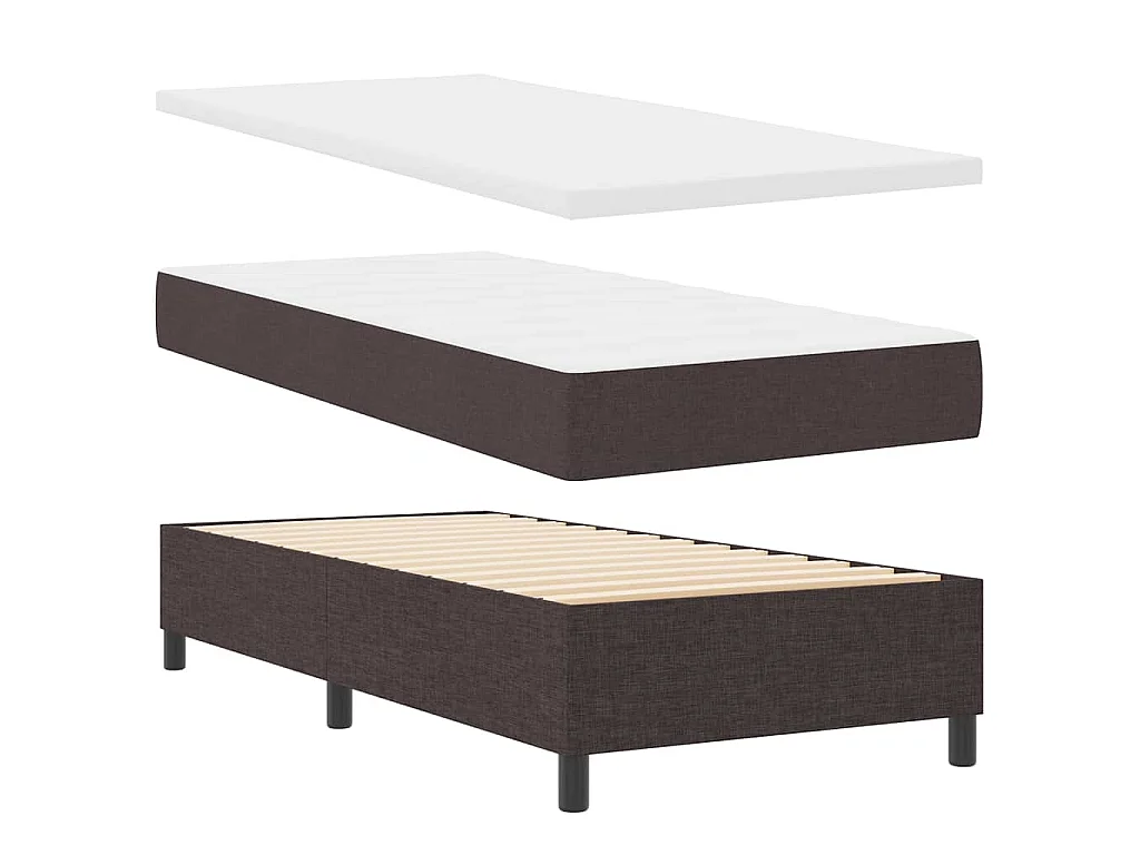 Boxspringbed met matras Donkerbruin 100 x 200 cm Stof