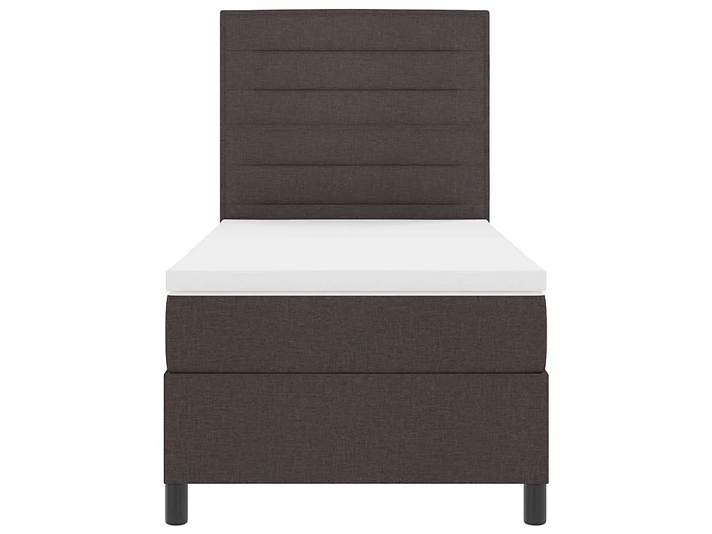 Boxspringbed met matras Donkerbruin 100 x 200 cm Stof