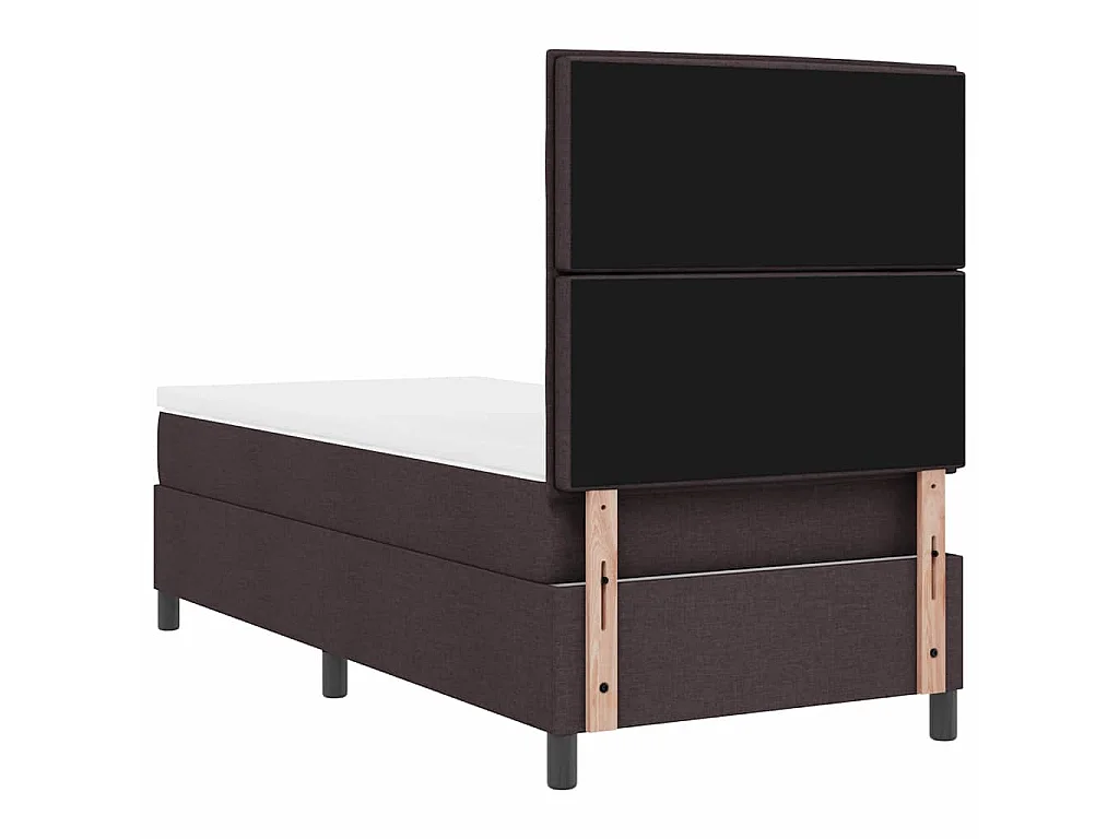 Boxspringbed met matras Donkerbruin 100 x 200 cm Stof