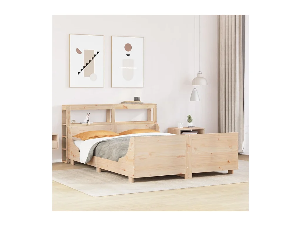 Cadre de lit sans matelas 120x190 cm bois de pin massif