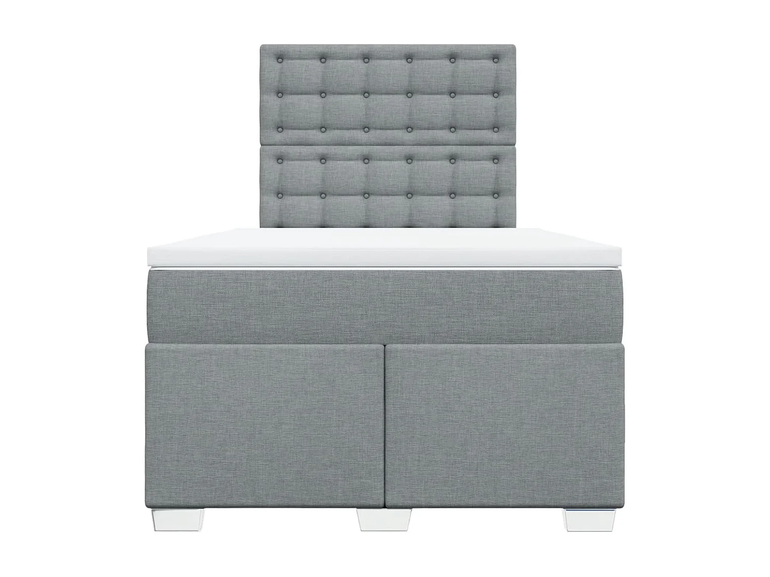 Cama box spring con colchón tela gris claro 120x190 cm
