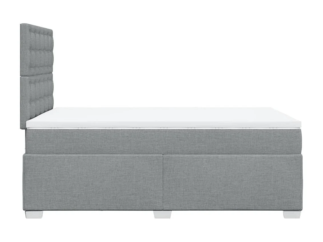 Cama box spring con colchón tela gris claro 120x190 cm