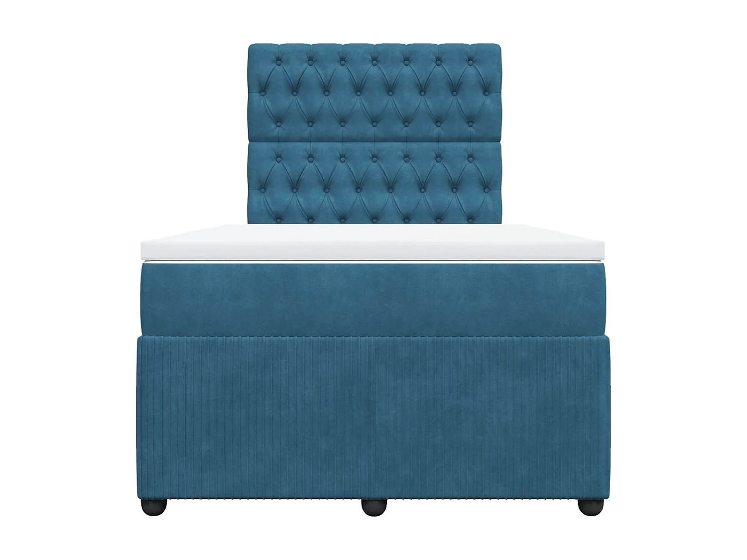 Boxspringbett mit Matratze Dunkelblau 120x200 cm Samt