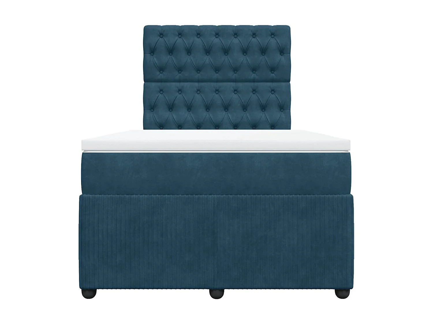 Boxspringbett mit Matratze Dunkelblau 120x200 cm Samt