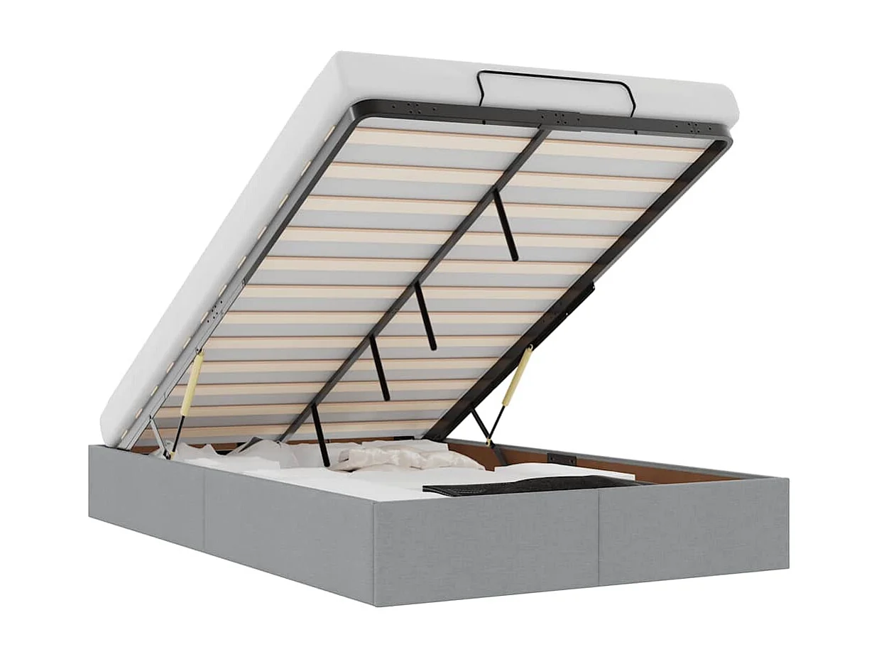 Bedframe zonder matras 120x190 cm stof lichtgrijs