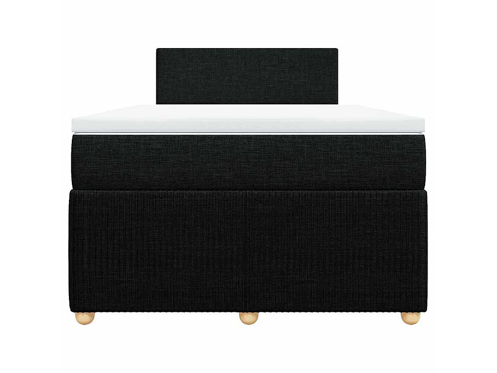 Sommier à lattes de lit avec matelas noir 120x190 cm tissu