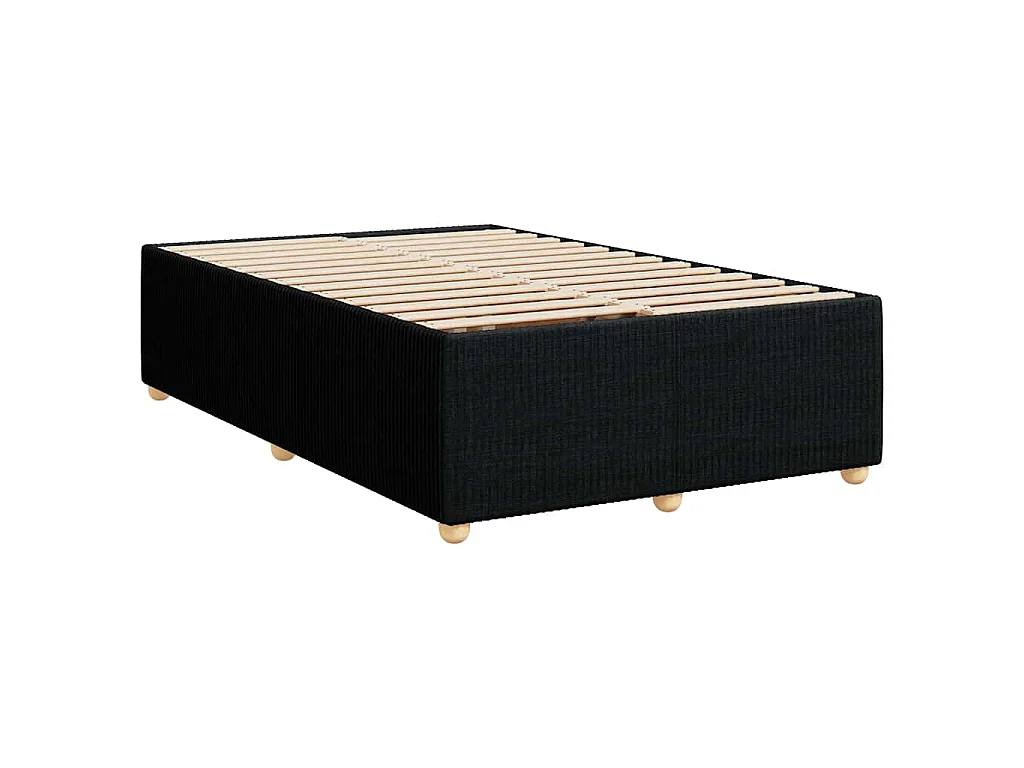 Sommier à lattes de lit avec matelas noir 120x190 cm tissu
