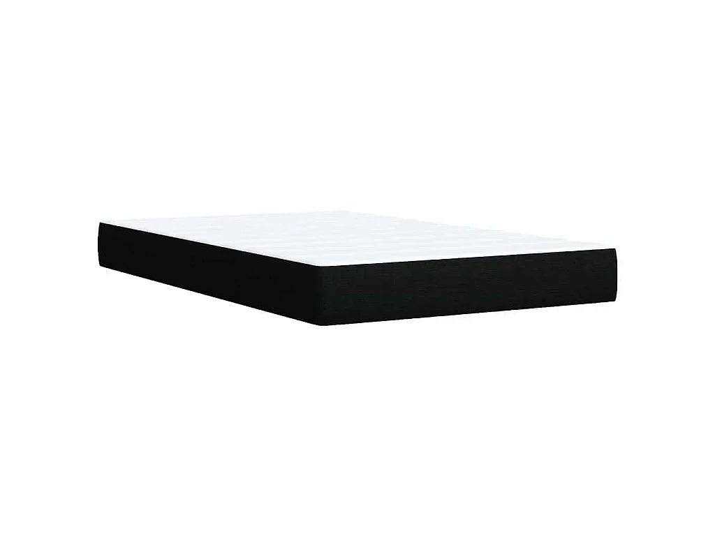 Sommier à lattes de lit avec matelas noir 120x190 cm tissu