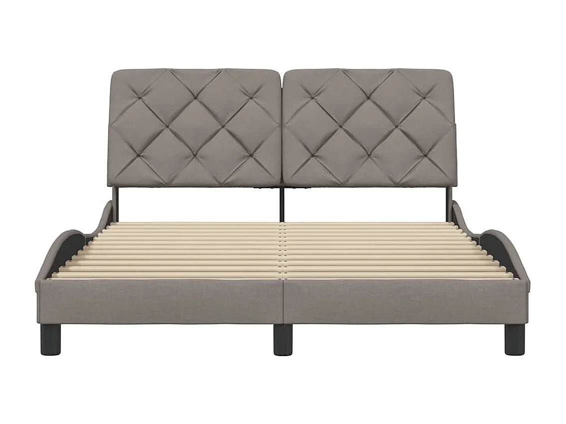 Bettgestell ohne Matratze Taupe 120x200 cm Stoff