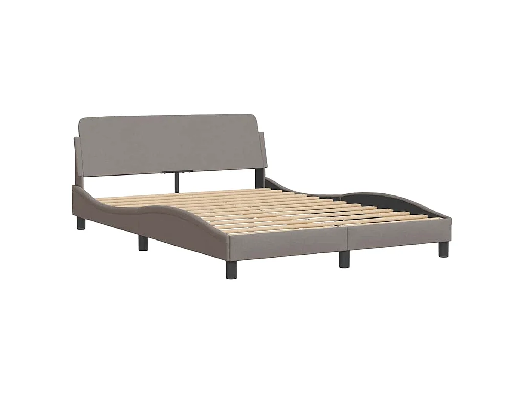 Estructura de cama sin colchón tela gris taupe 120x200 cm