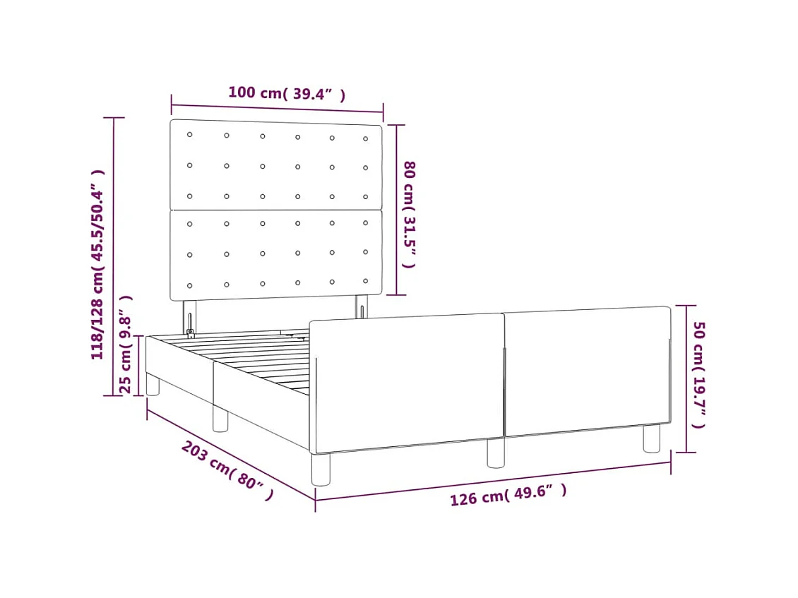 Giroletto senza Materasso Grigio Chiaro 120x200 cm Velluto