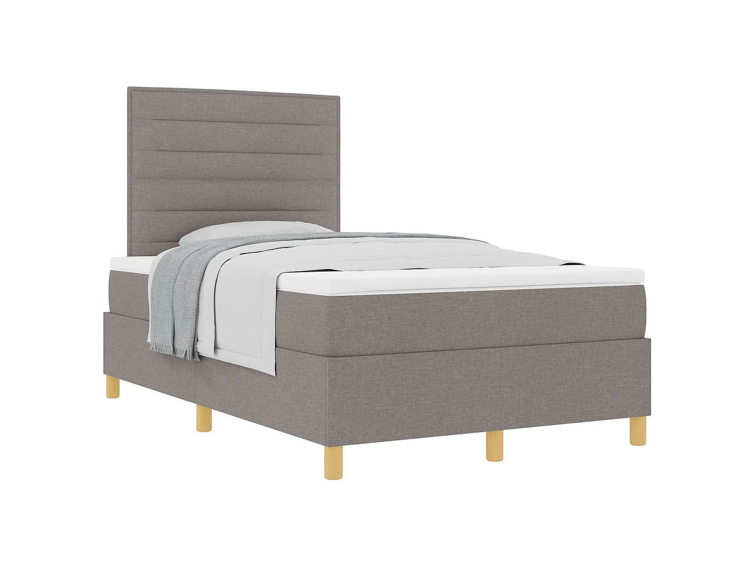 Boxspringbett mit Matratze Taupe 120 x 200 cm Stoff