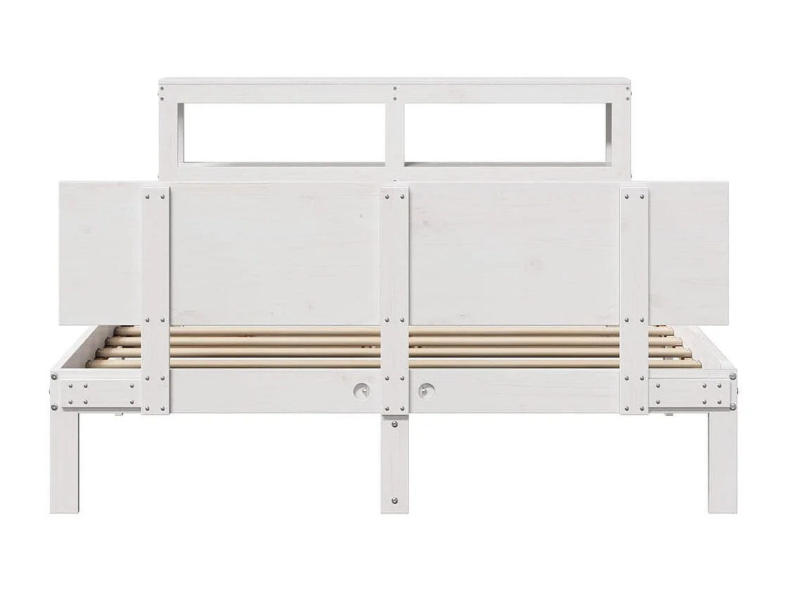 Cadre de lit avec tête de lit sans matelas blanc 120x200 cm
