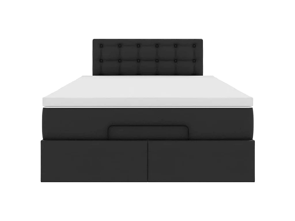 Bed poef met matrassen en LED's 120x190cm kunstleer zwart