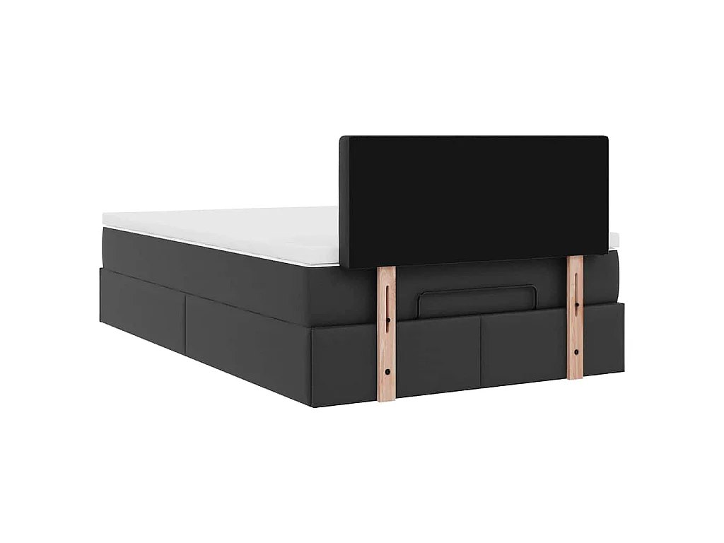 Bed poef met matrassen en LED's 120x190cm kunstleer zwart
