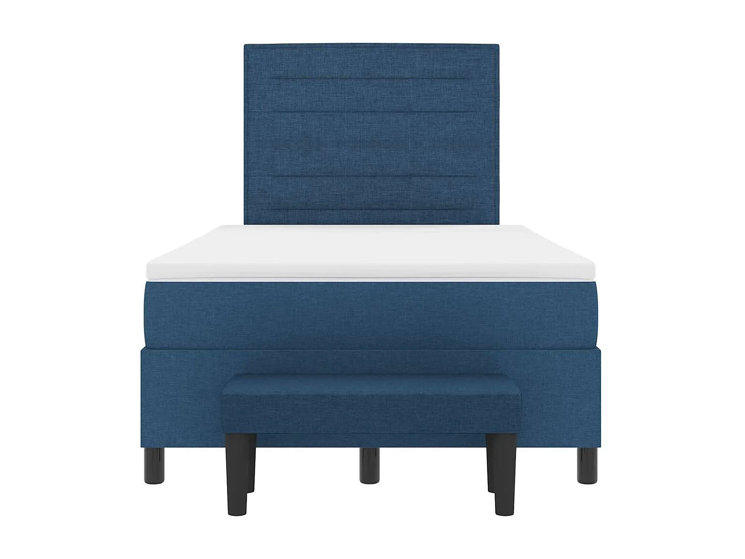 Cama Box com colchão com cabeceira Azul 120 x 200 cm tecido