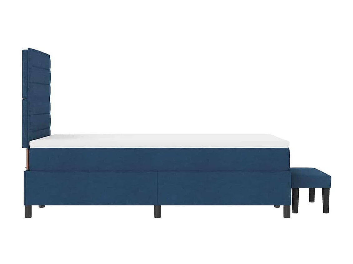 Cama Box com colchão com cabeceira Azul 120 x 200 cm tecido