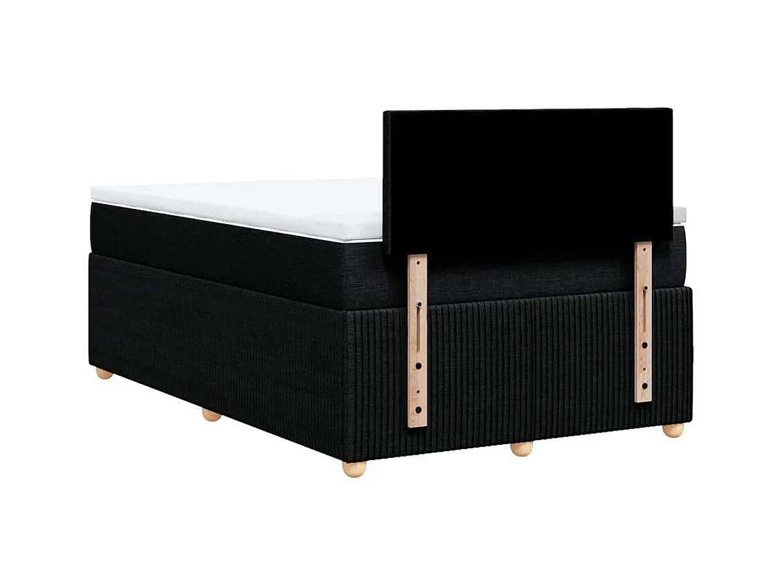 Boxspring met matras stof zwart 120x200 cm
